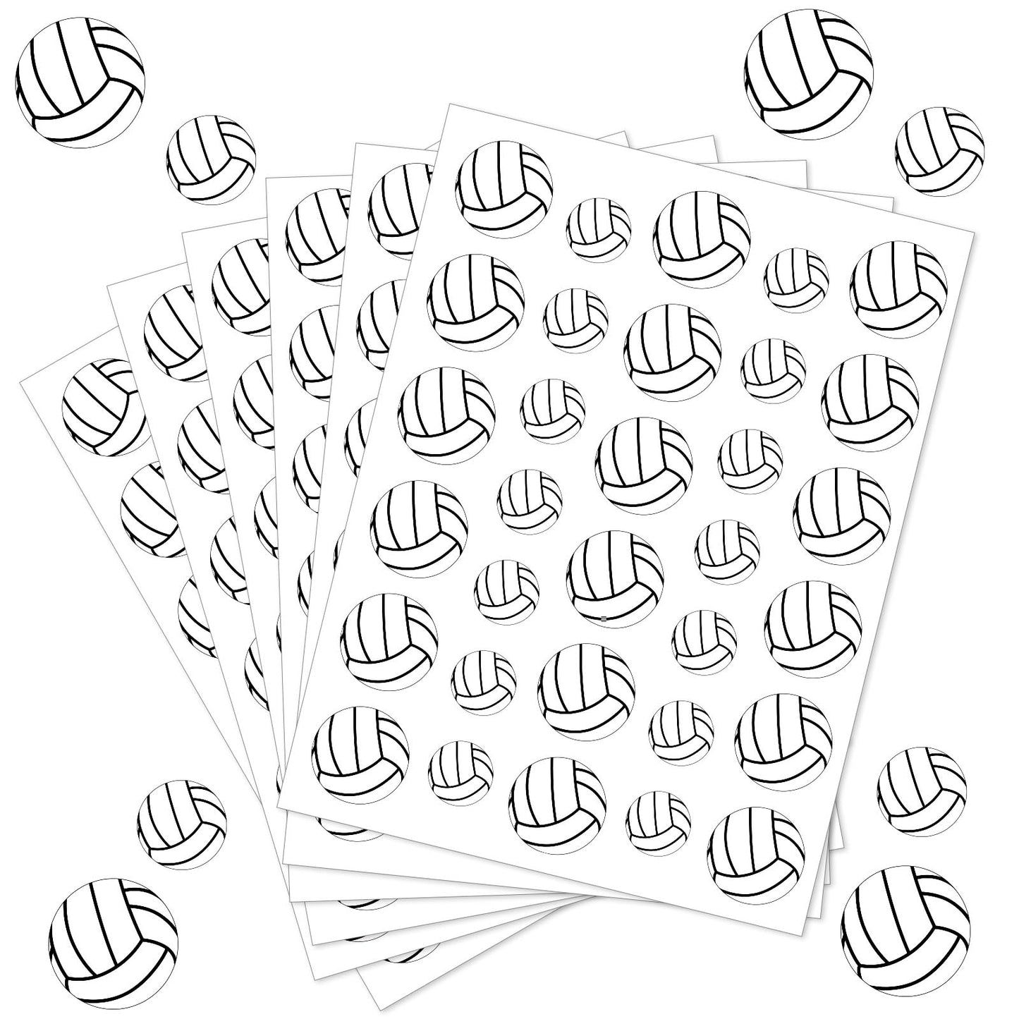 JULMELON 512-Piece Volleyball Sticker Set for Kids – Water Bottle & Scrapbooking Decor