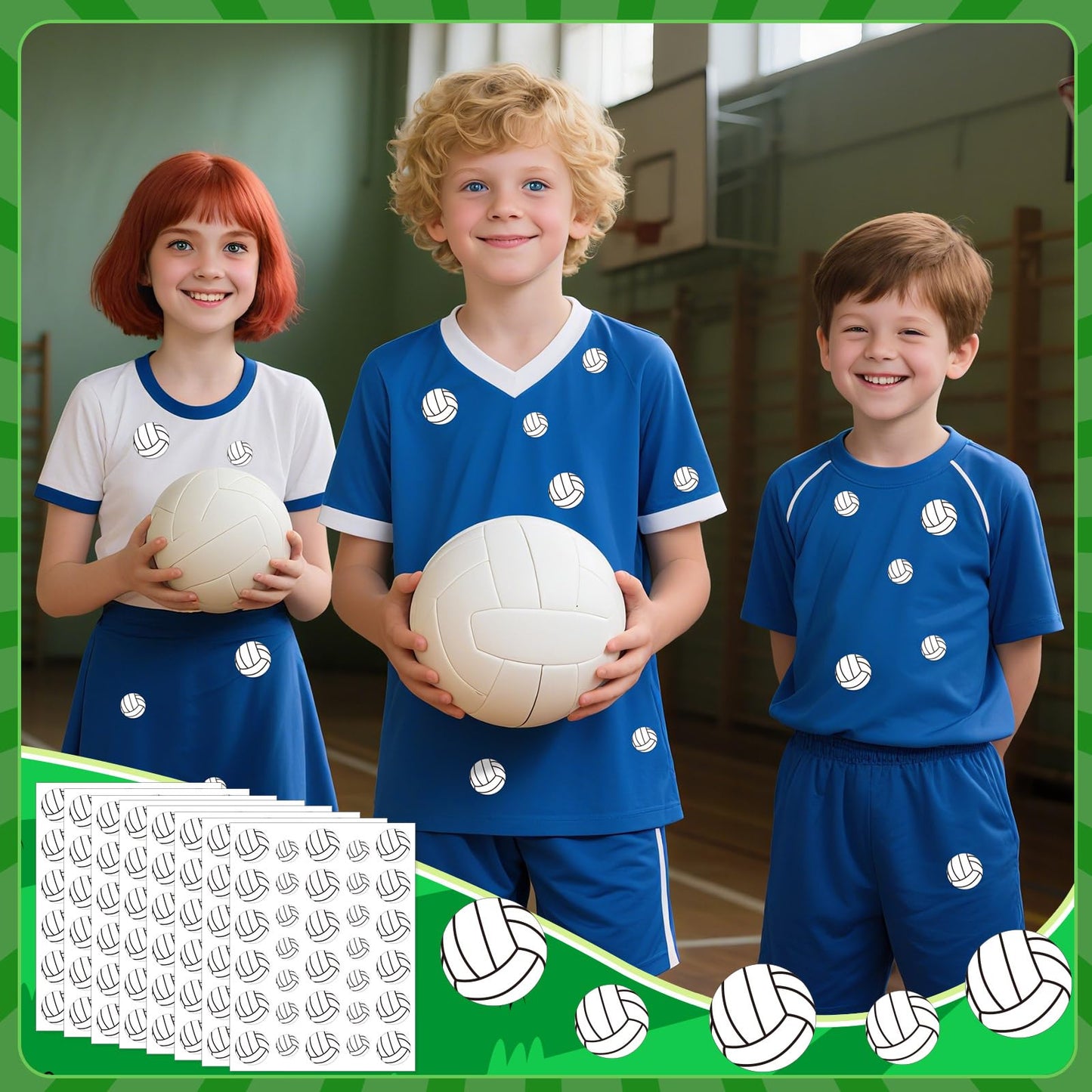 JULMELON 512-Piece Volleyball Sticker Set for Kids – Water Bottle & Scrapbooking Decor