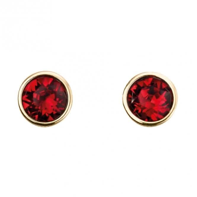 July Yellow Gold Plated Birthstone Earrings with Swarovski Crystal E1543