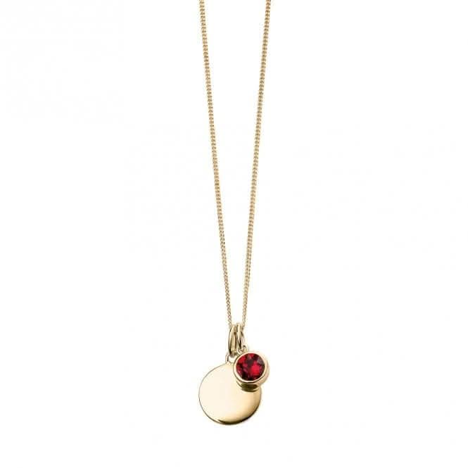 July Yellow Gold Plated Birthstone Engravable Disc Necklace P5014