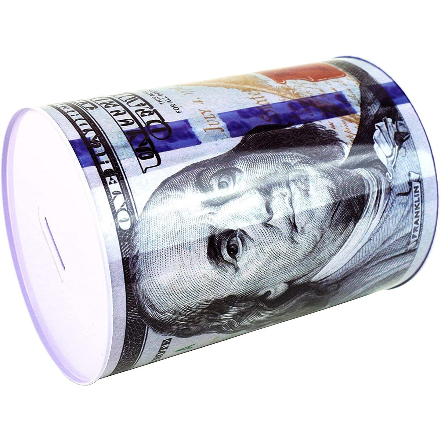 Julysgift 100 Dollar Bill Piggy Bank - 5 7/8 in Tall Tin Coin Jar