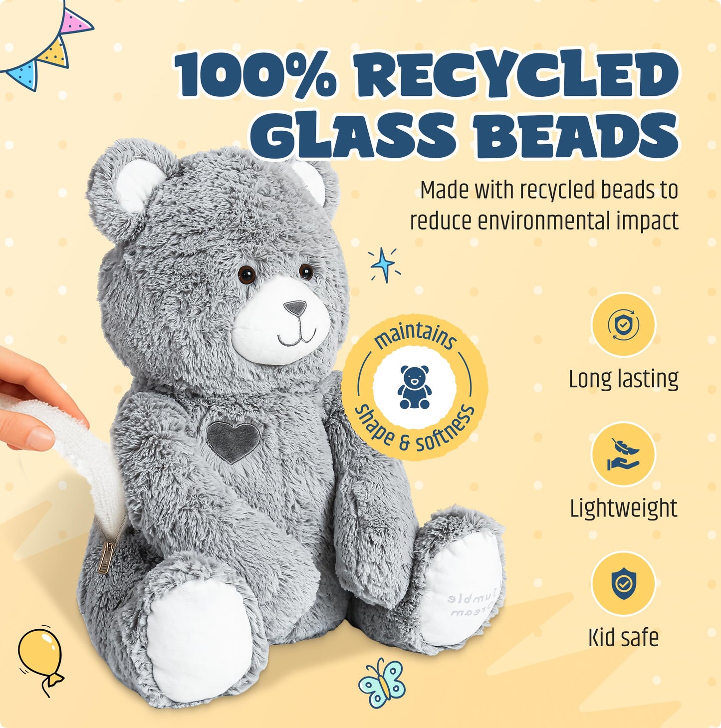 Jumble Dream Jumble Bear 4LB Weighted Plush Toy – Large Comfort Bear for All Ages