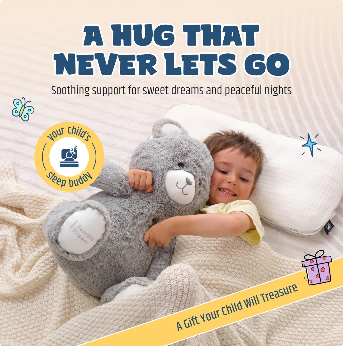 Jumble Dream Jumble Bear 4LB Weighted Plush Toy – Large Comfort Bear for All Ages