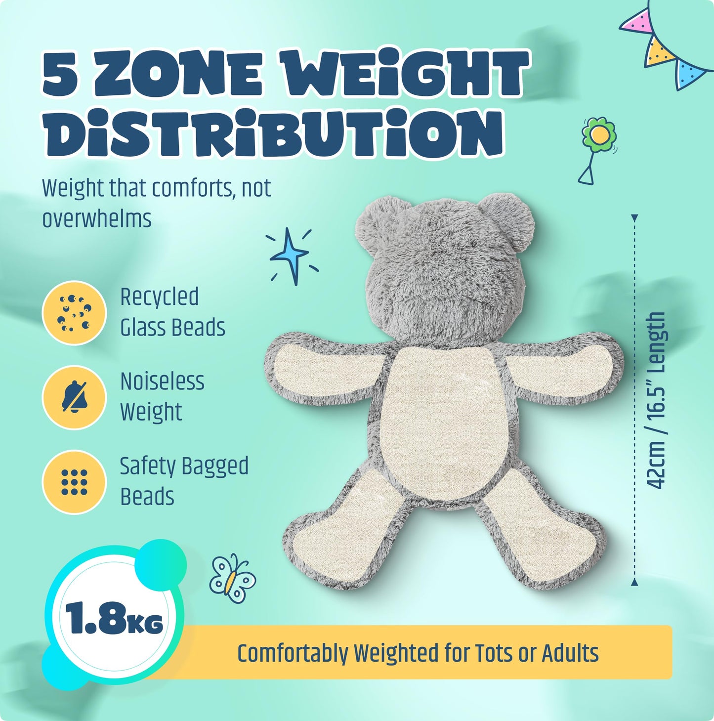 Jumble Dream Jumble Bear 4LB Weighted Plush Toy – Large Comfort Bear for All Ages