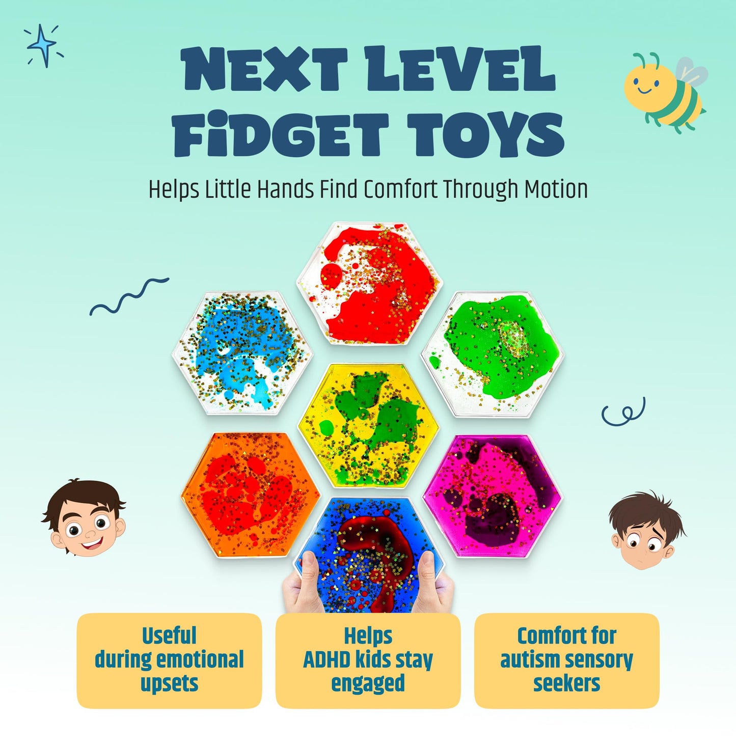 Jumble Comb Hexagon Liquid Motion Fidget Toy by Jumble Dream – Sensory, Focus & Calm