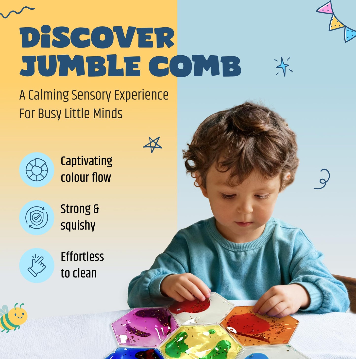 Jumble Comb Hexagon Liquid Motion Fidget Toy by Jumble Dream – Sensory, Focus & Calm