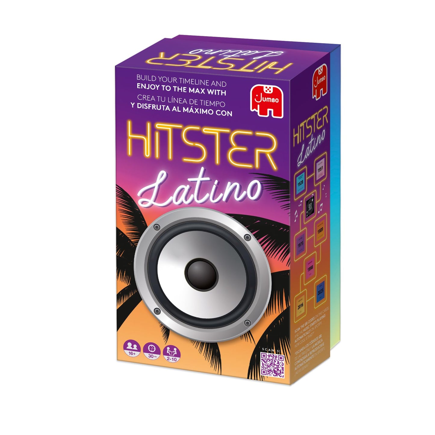 Jumbo Hitster Latino: Fun Music Quiz Card Game for 2-10 Players | 300 Latin Hits (US Edition)