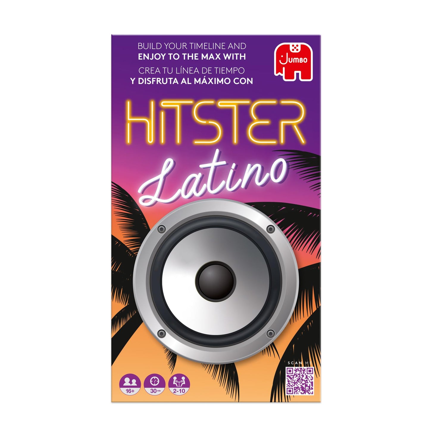Jumbo Hitster Latino: Fun Music Quiz Card Game for 2-10 Players | 300 Latin Hits (US Edition)