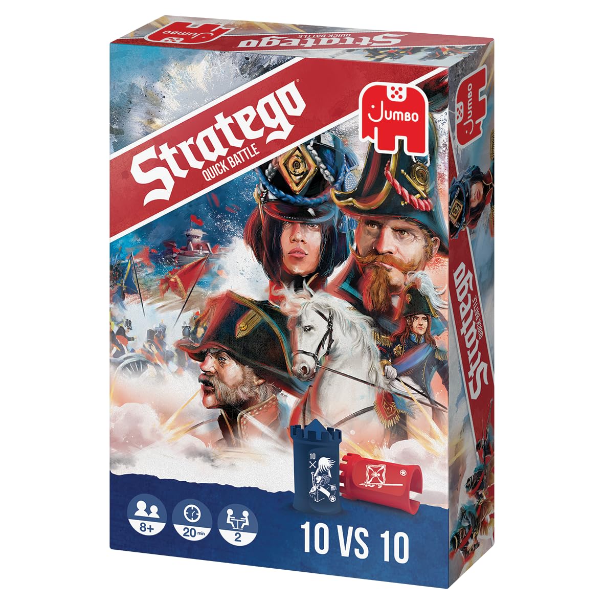 Jumbo Stratego: Quick Battle Travel Version for 2 Players (Age 8+)