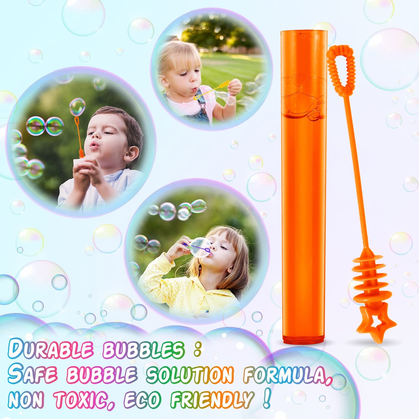 Jumlys 240 Mini Bubble Wands in 6 Colors | Bulk Party Favors for Kids