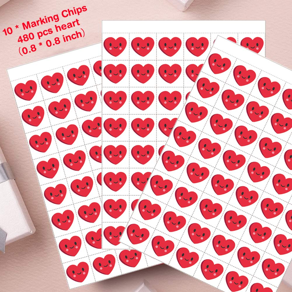 Jumlys Valentines Bingo - 32-Player Large Cards for Family & Classroom