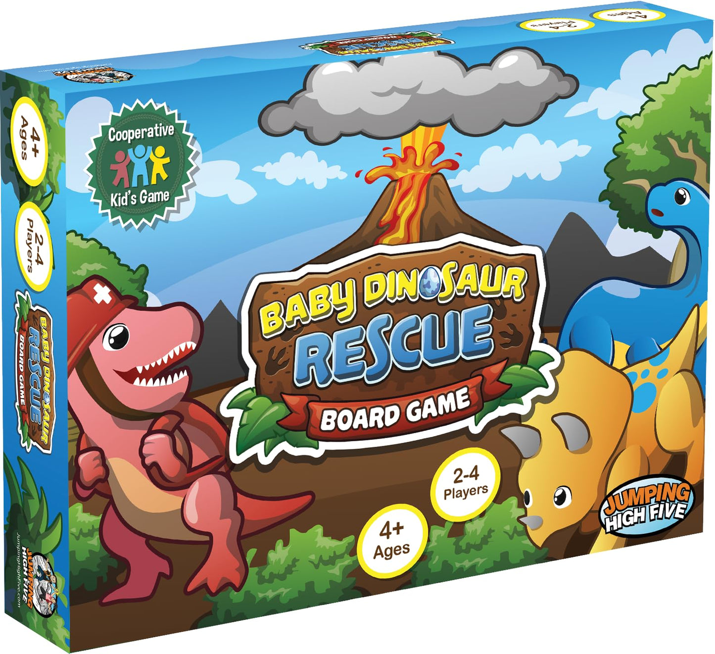 Jumping High Five Baby Dinosaur Rescue Board Game — Cooperative Family Adventure for Kids 4+