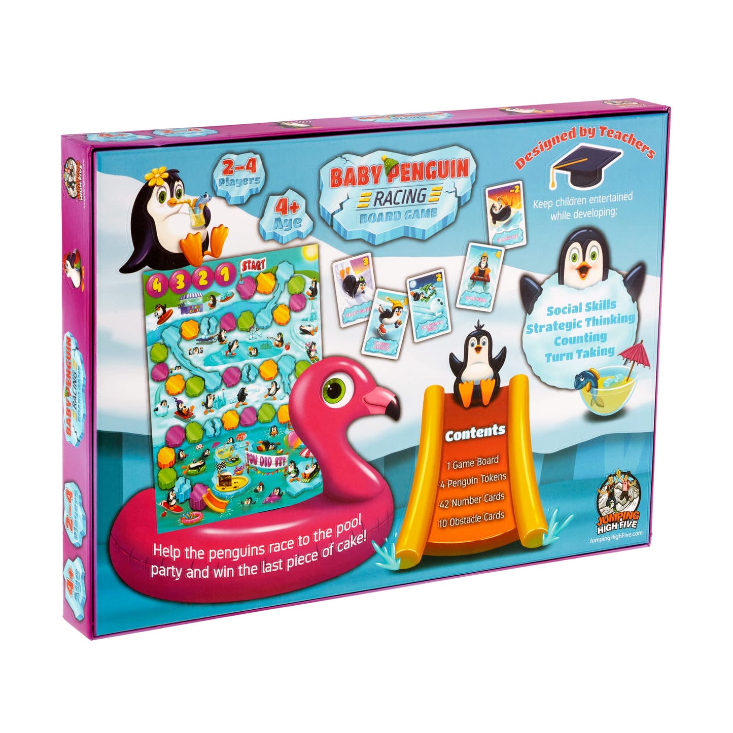 Jumping High Five Baby Penguin Racing Board Game – Fun Family Play for Kids 4+