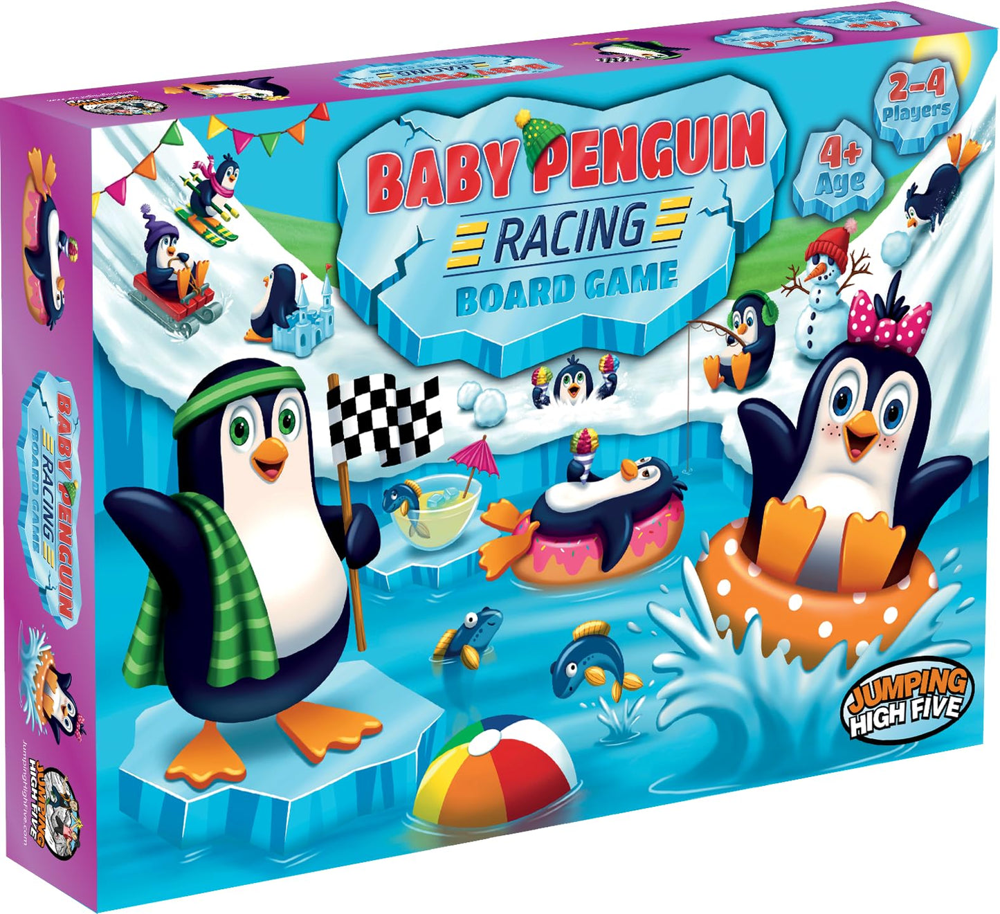Jumping High Five Baby Penguin Racing Board Game – Fun Family Play for Kids 4+