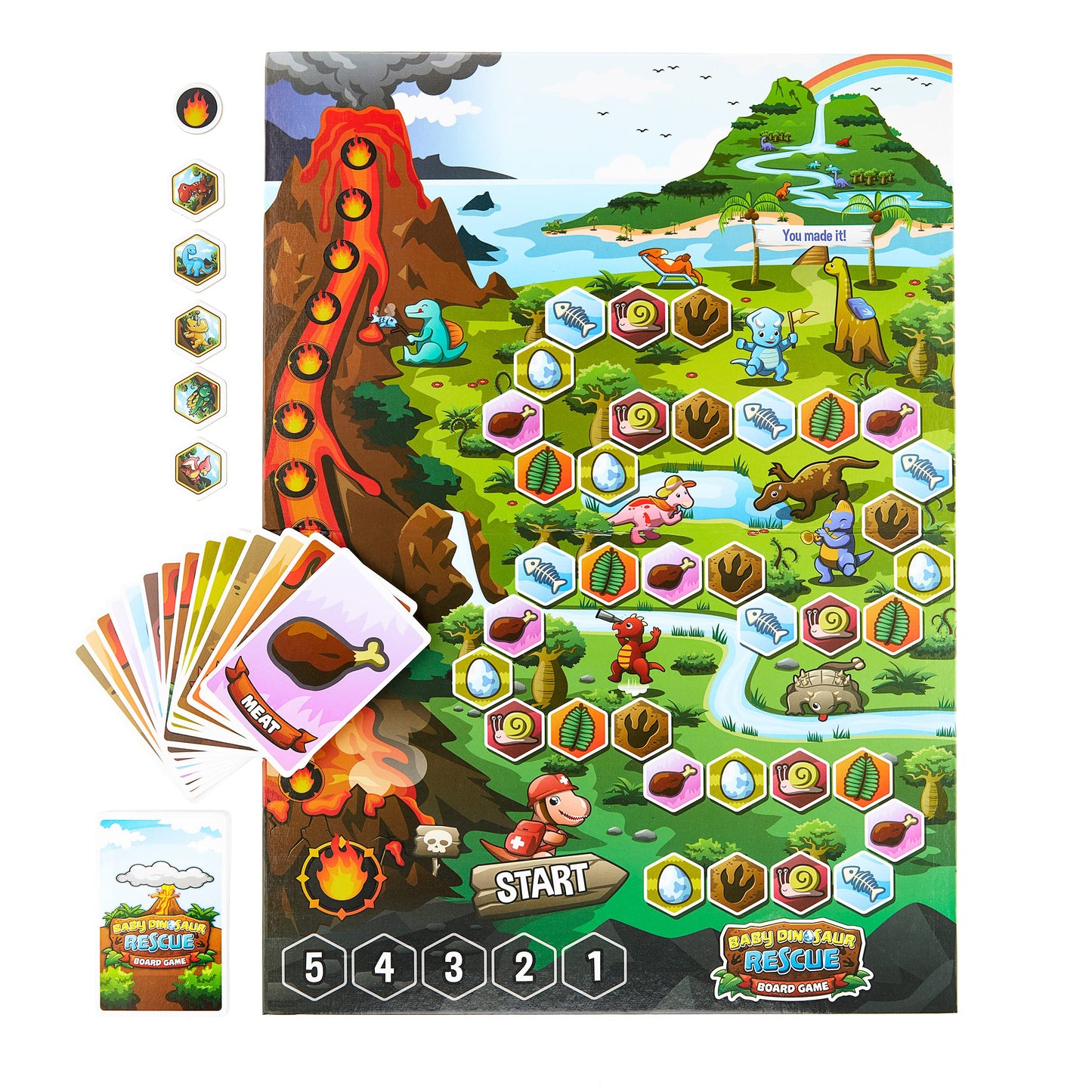 Jumping High Five Baby Dinosaur Rescue Board Game — Cooperative Family Adventure for Kids 4+