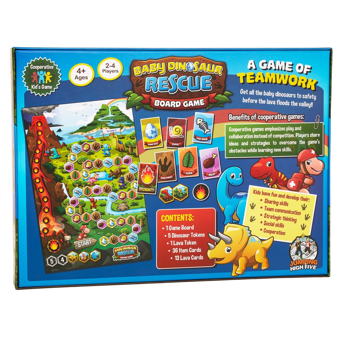 Jumping High Five Baby Dinosaur Rescue Board Game — Cooperative Family Adventure for Kids 4+