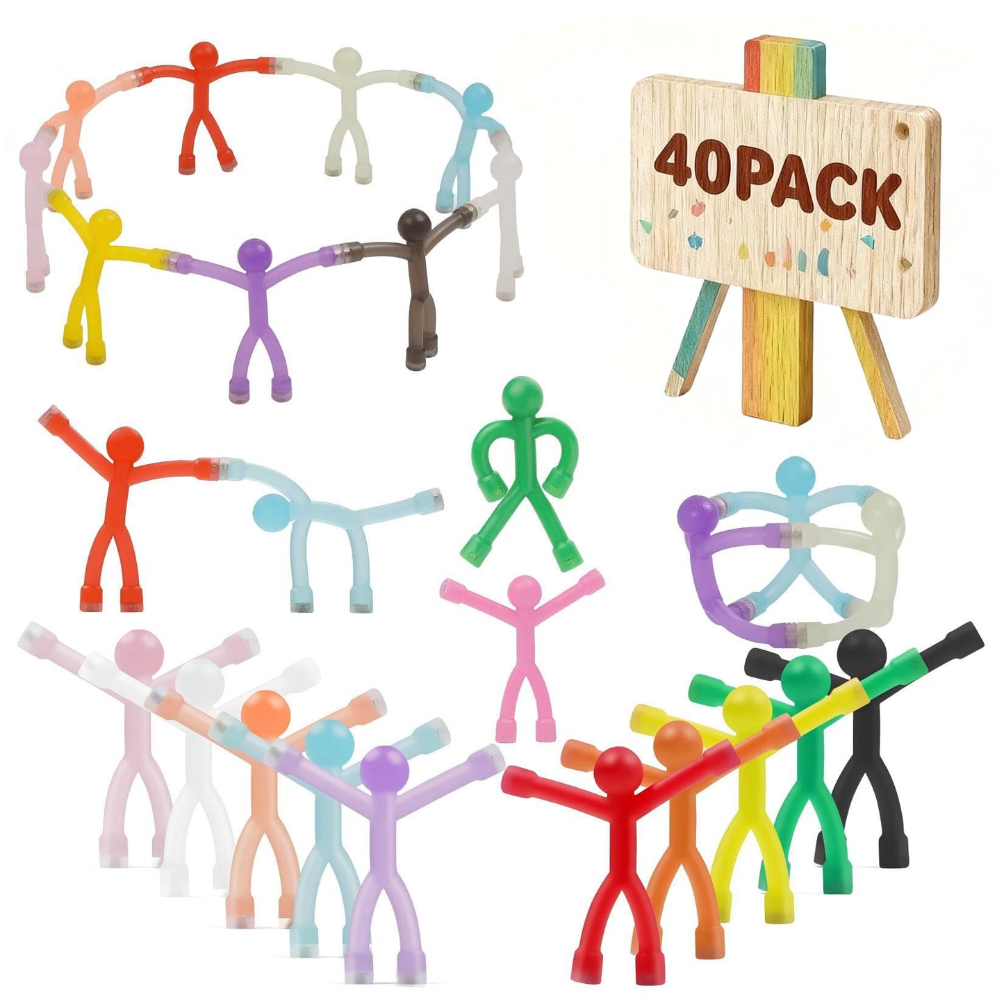 Junarter 40-Pack Magnetic People Figures – Colorful Fridge Magnets for Home & Office