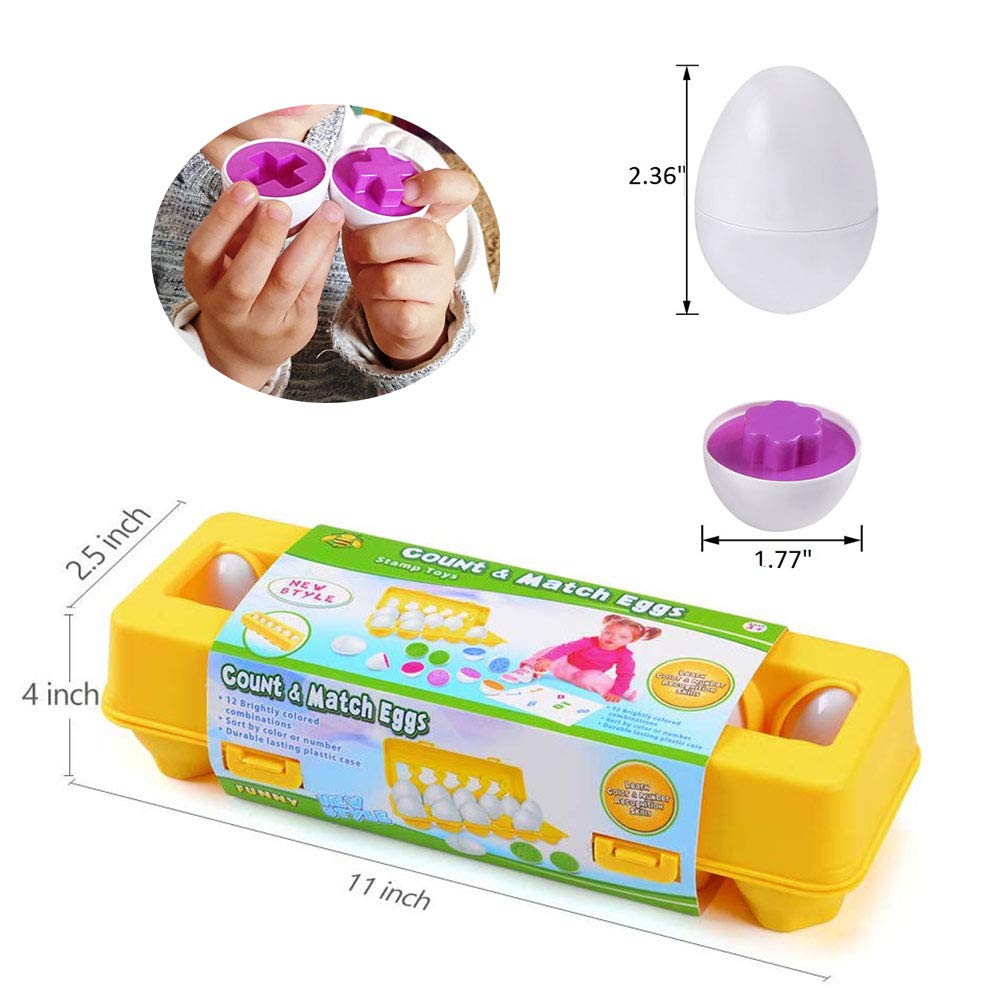 JUNBESTN Easter Matching Eggs — Colorful Connect Eggs for Toddlers 2-3 Years
