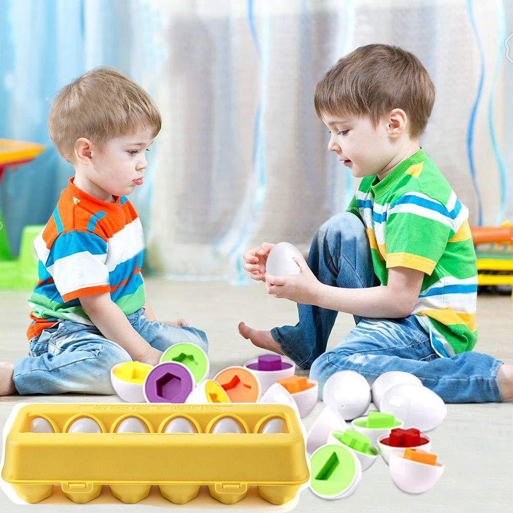 JUNBESTN Easter Matching Eggs — Colorful Connect Eggs for Toddlers 2-3 Years