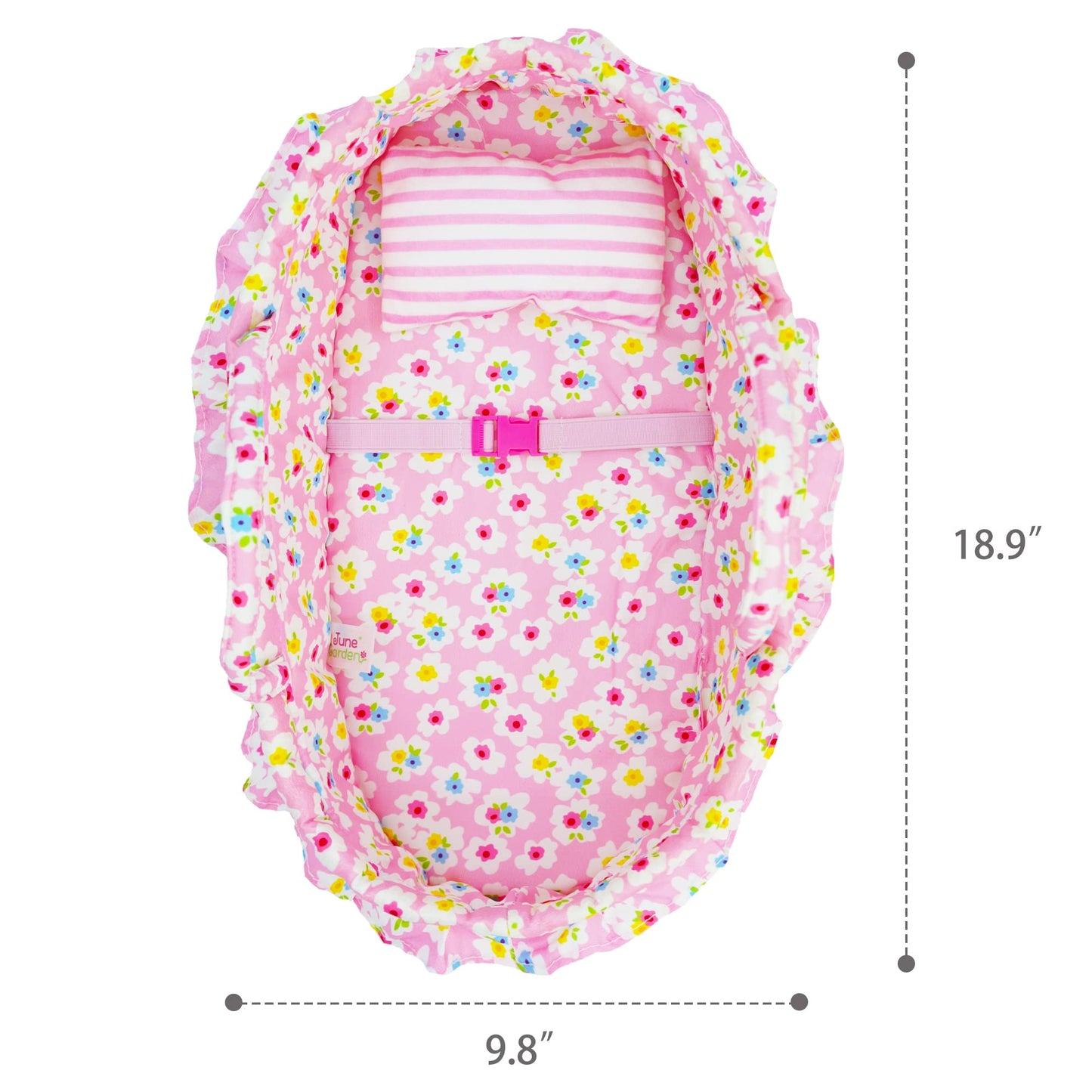 June Garden Cozy Dream Doll Bassinet - Portable Carrier for American Girl Dolls up to 18 inches