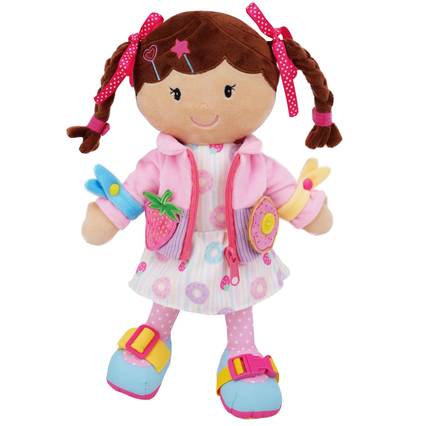 June Garden Dressy Friends Daisy – Montessori Dress-Up Plush for Kids 2+