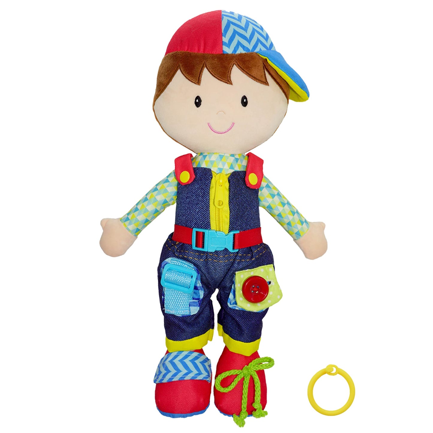 June Garden Dressy Friends Lucas – Montessori Dress-Up Plush Doll, 15.5in