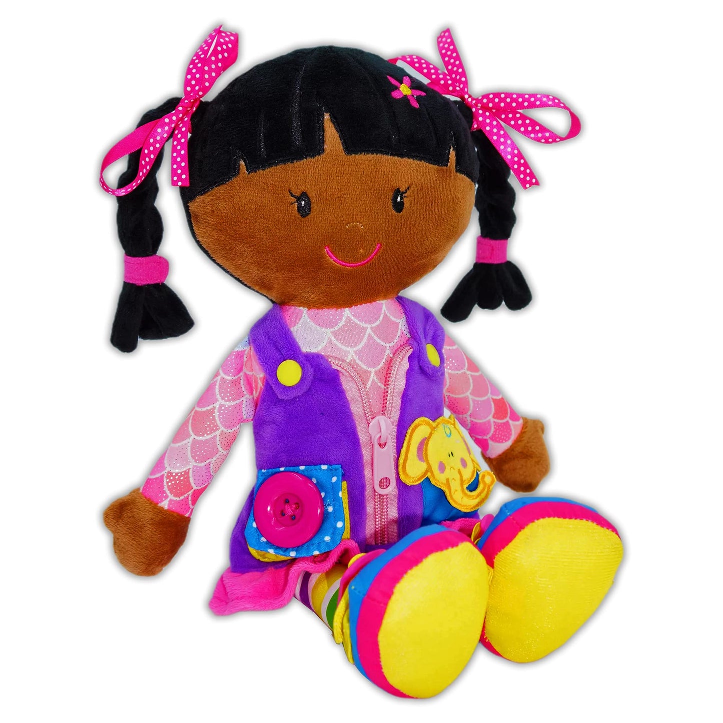 June Garden Dressy Friends Scarlett – Montessori Dress-Up Plush for Toddlers 2+