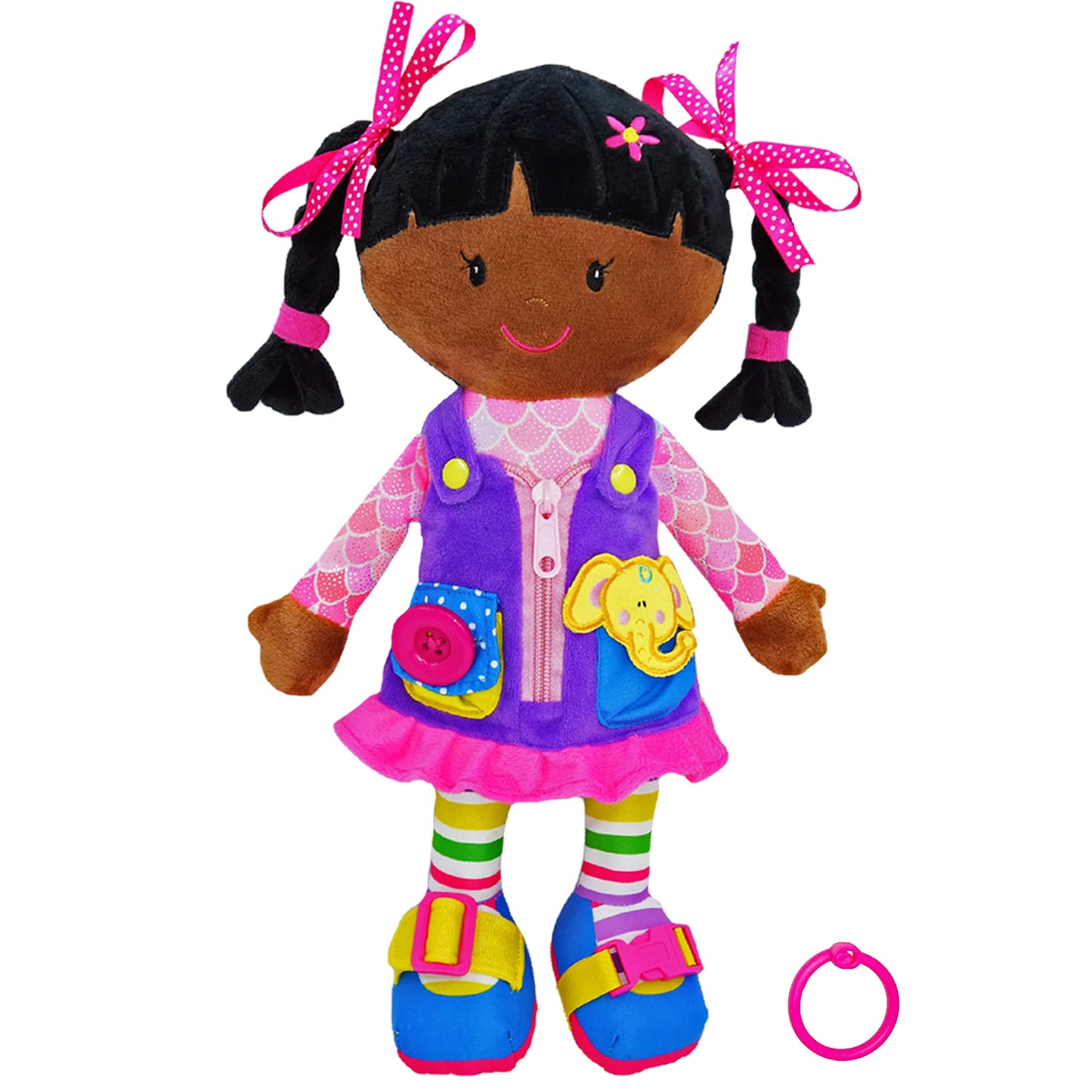 June Garden Dressy Friends Scarlett – Montessori Dress-Up Plush for Toddlers 2+