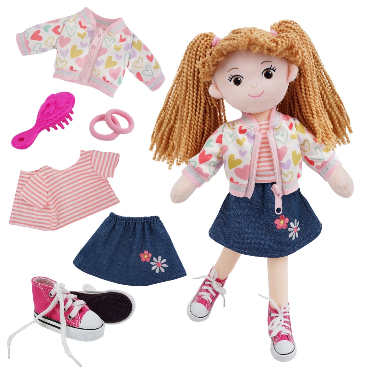 June Garden 14-inch Snuggle Cutie Doll Gracie – Soft Plush with Removable Clothes