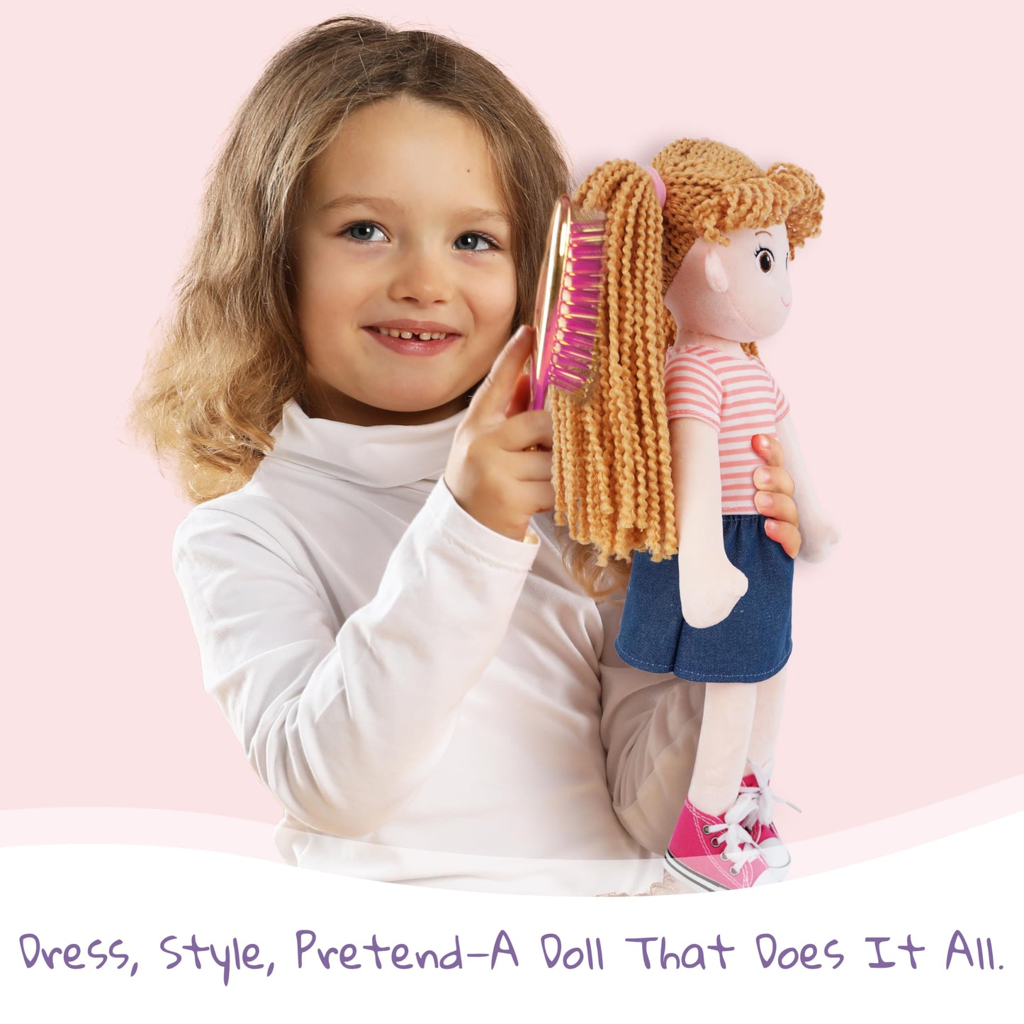 June Garden 14-inch Snuggle Cutie Doll Gracie – Soft Plush with Removable Clothes
