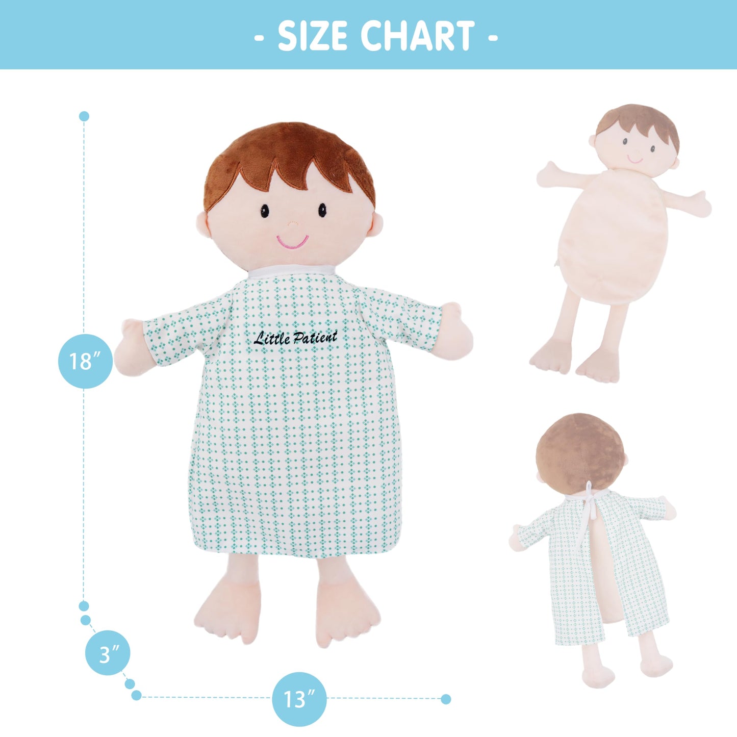 June Garden Little Patient Lucas Plush Anatomy Doll – Removable Organs for Kids