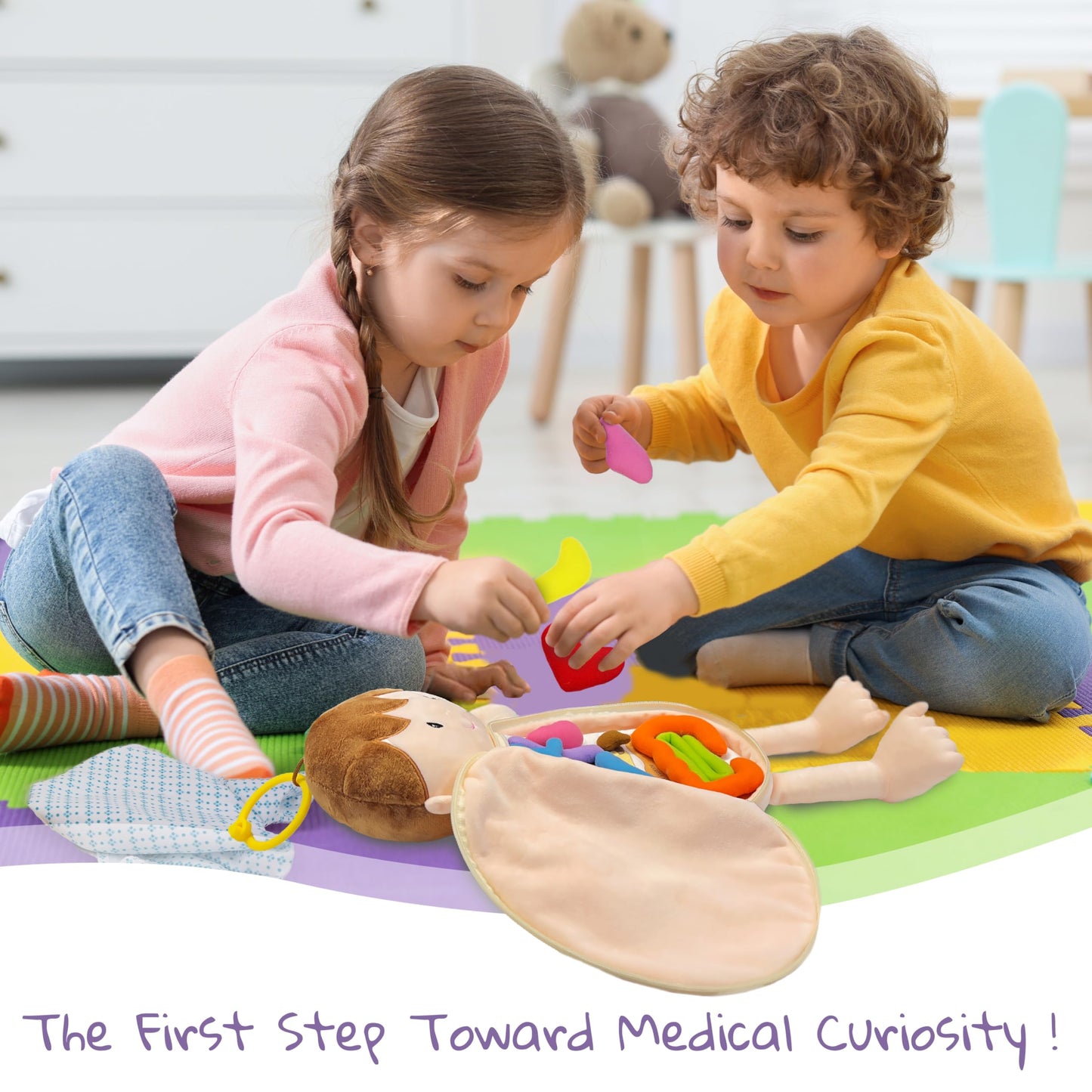June Garden Little Patient Lucas Plush Anatomy Doll – Removable Organs for Kids