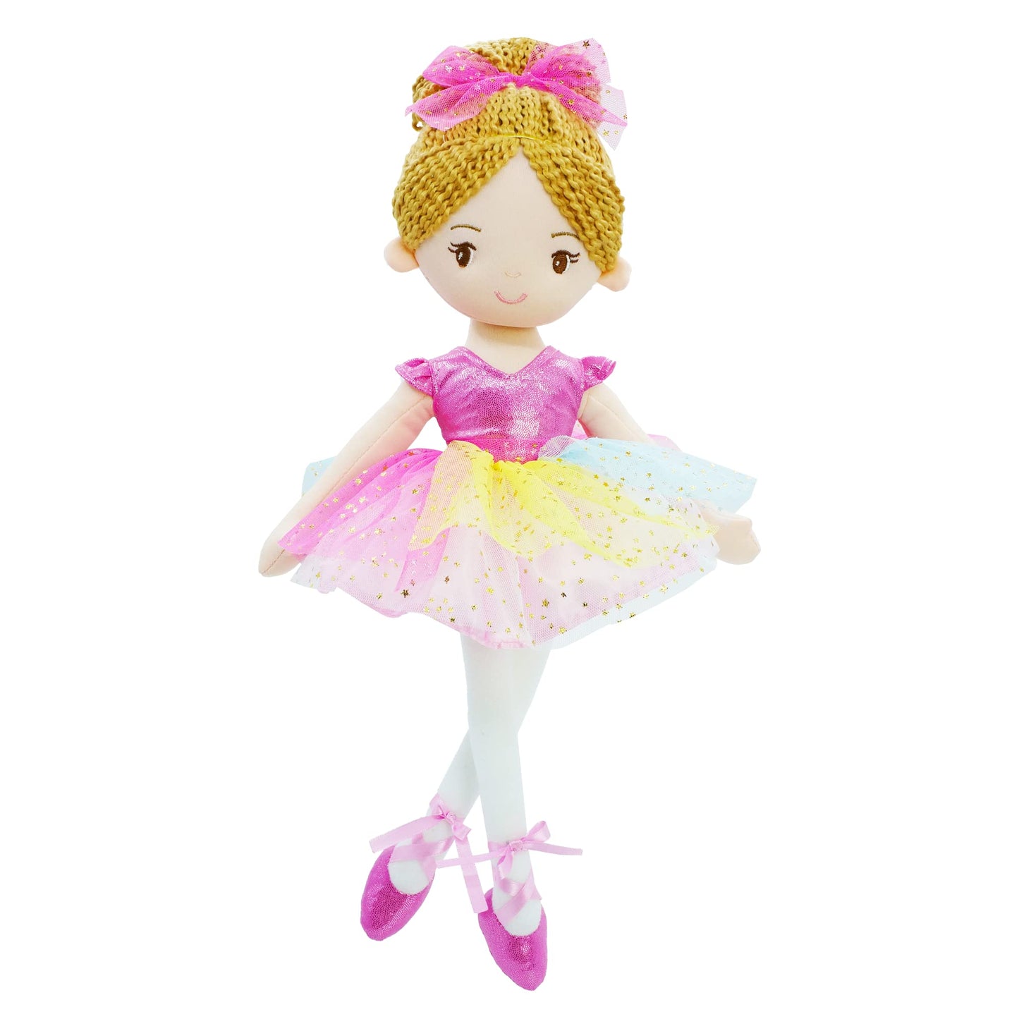 June Garden Polina 16-Inch Ballerina Doll – Soft Plush Gift for Toddler Girls
