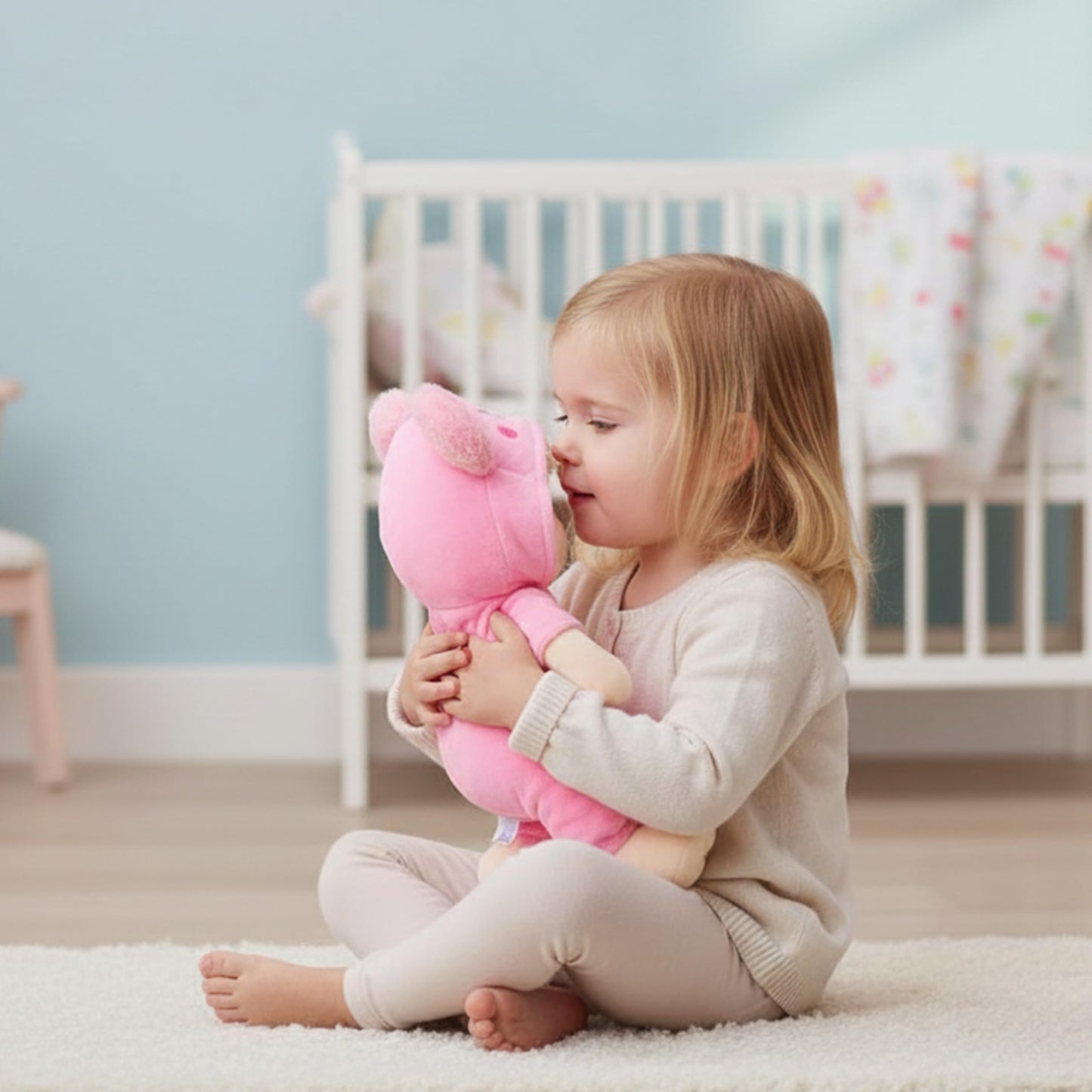 June Garden 12" Sweet Dolly Frida — Ultra-Soft Baby Bear Doll with Removable Pink Outfit | Birth & Up