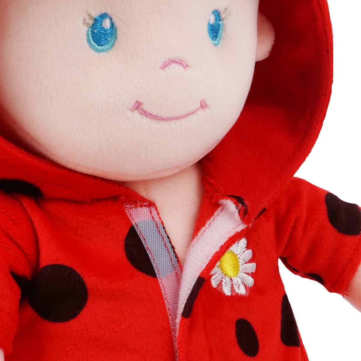 June Garden 12-inch Sweet Dolly Ladybug – Ultra-Soft Baby Doll with Velcro Dress-Up