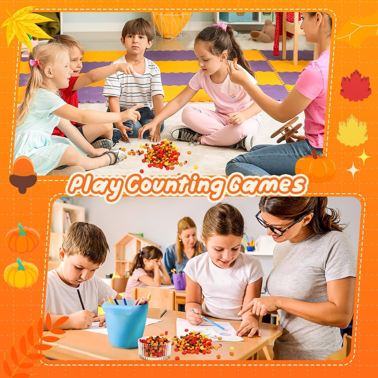 JUNEBRUSHS Fall Mini Erasers – 150 Pcs Thanksgiving Classroom Prizes & Party Favors
