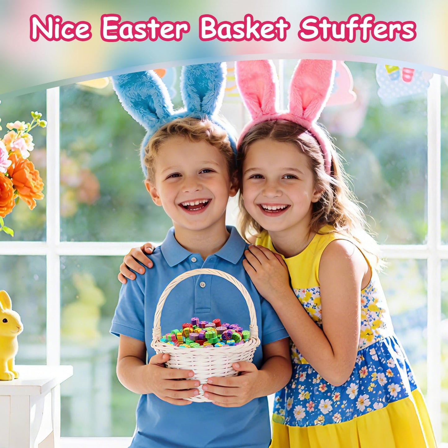 JUNEBRUSHS 150 Pcs Easter Egg Erasers Bulk – 9 Styles Mini Rubber Erasers