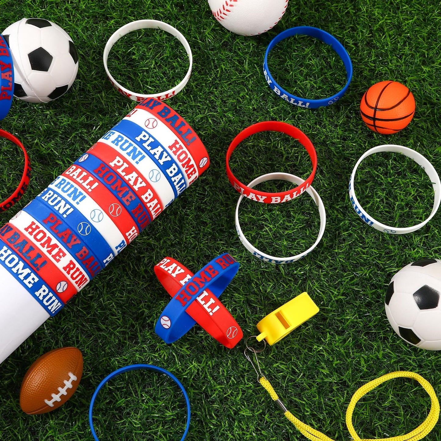 JUNEBRUSHS 42 Pcs Baseball Silicone Wristbands – Party Favors & Team Gifts