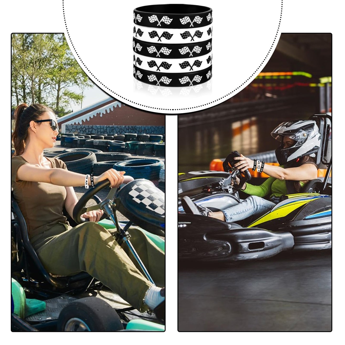 JUNEBRUSHS 42Pcs Racing Car Silicone Wristbands – Party Favors