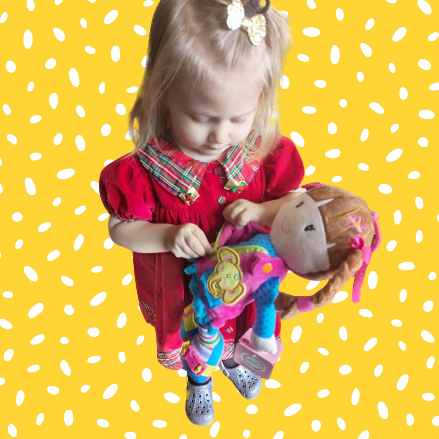 June Garden Dressy Friends Belle 15.5-Inch Montessori Dress-Up Plush | Educational Stuffed Doll for Kids 2 Years and Up