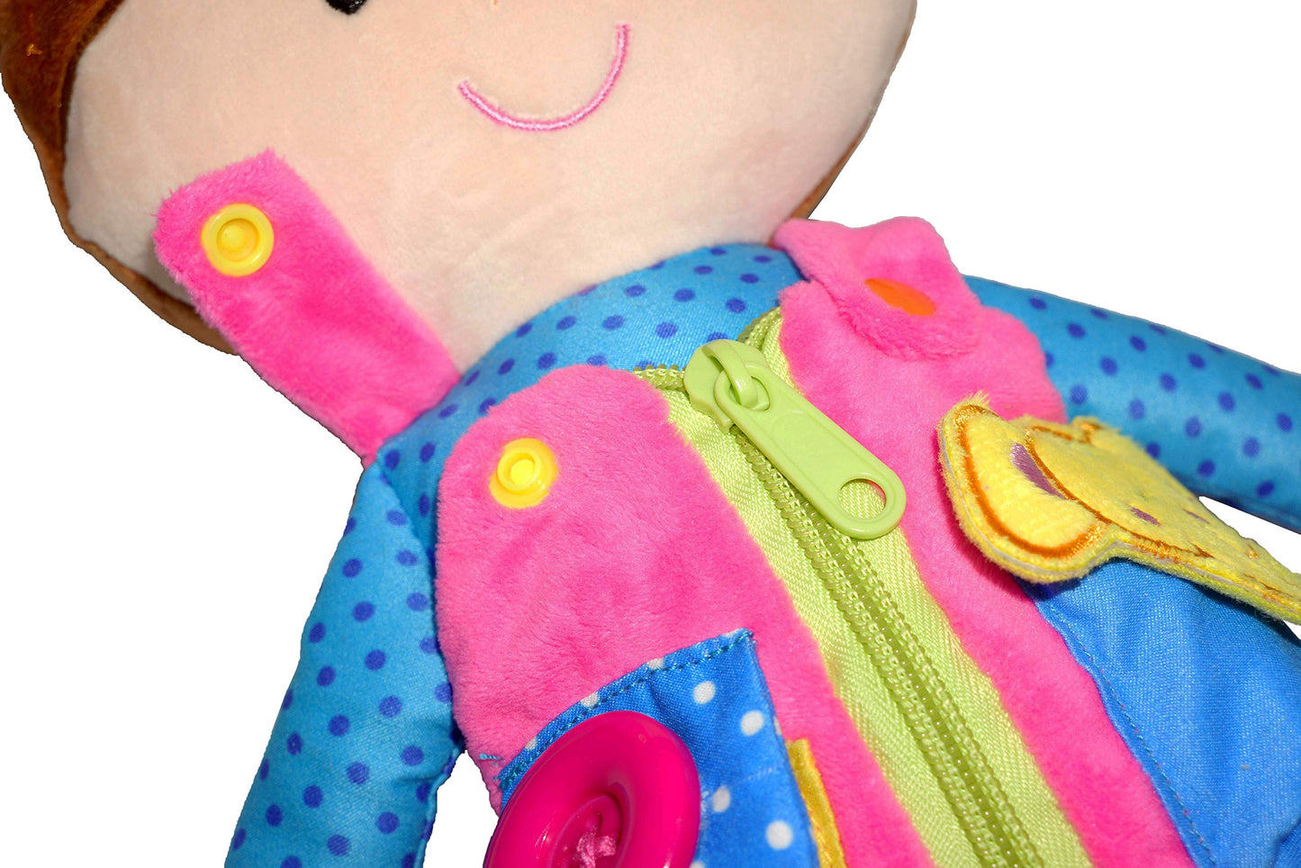 June Garden Dressy Friends Belle 15.5-Inch Montessori Dress-Up Plush | Educational Stuffed Doll for Kids 2 Years and Up