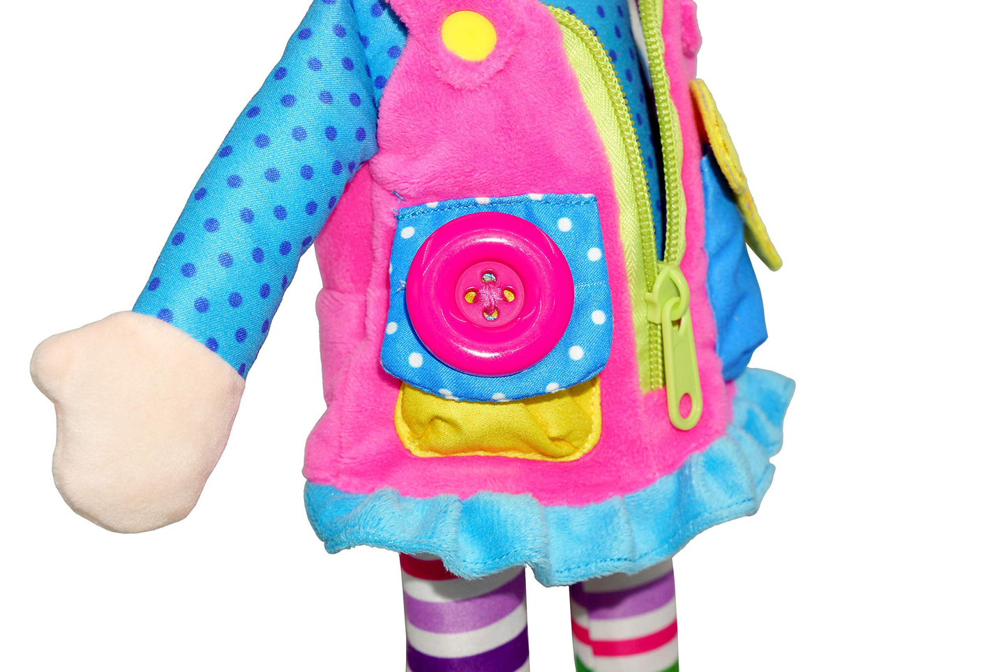 June Garden Dressy Friends Belle 15.5-Inch Montessori Dress-Up Plush | Educational Stuffed Doll for Kids 2 Years and Up