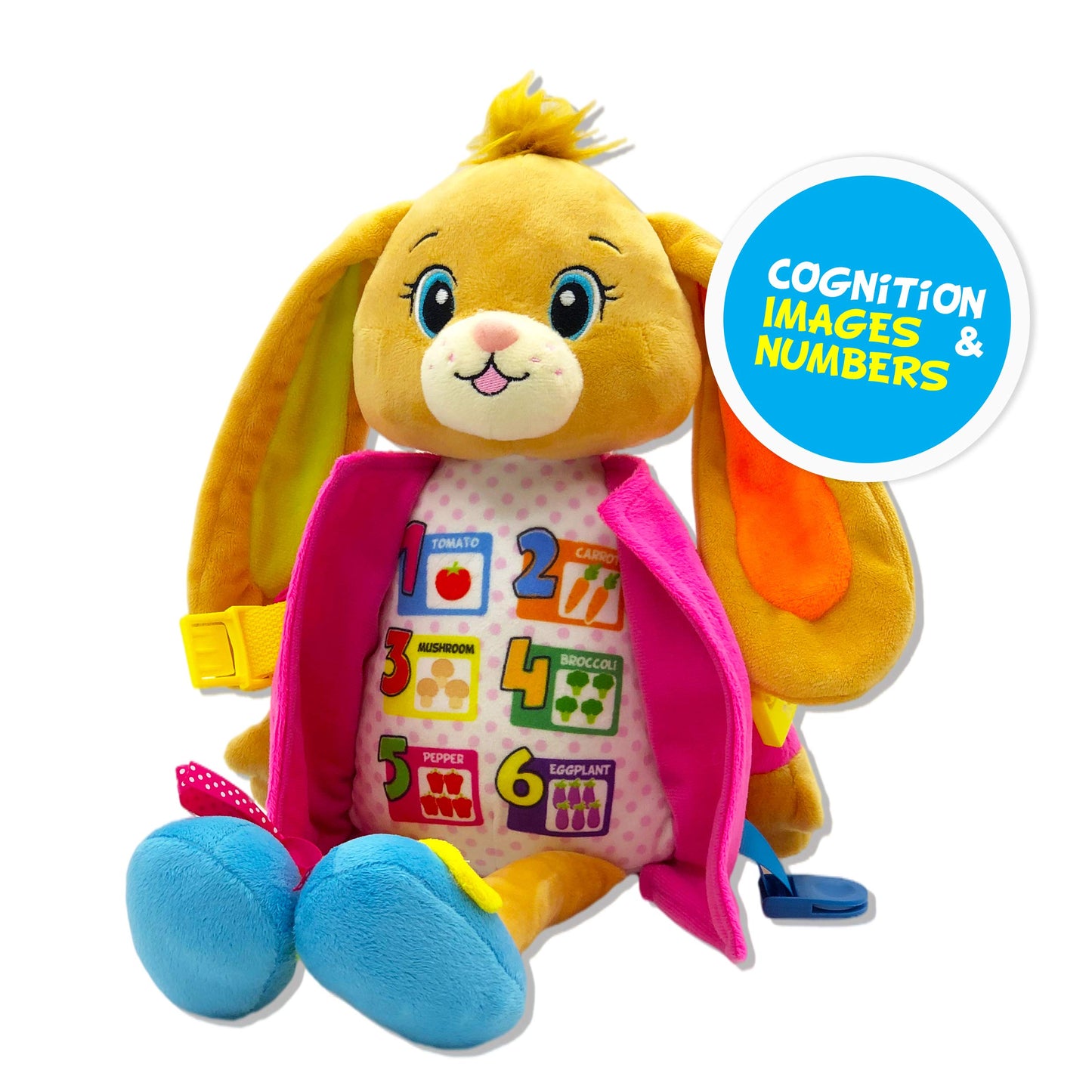 June Garden Dressy Friends Bunnie – Educational 16-inch Plush Doll for Toddlers 2+ | Montessori Dress-Up Toy