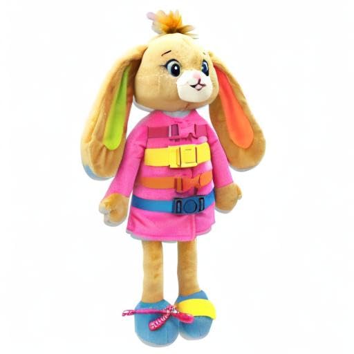 June Garden Dressy Friends Bunnie – Educational 16-inch Plush Doll for Toddlers 2+ | Montessori Dress-Up Toy