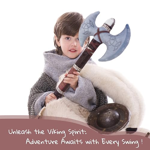 June Garden Little Vikings Double Blade Battle Axe – Safe Plush Toy for Kids