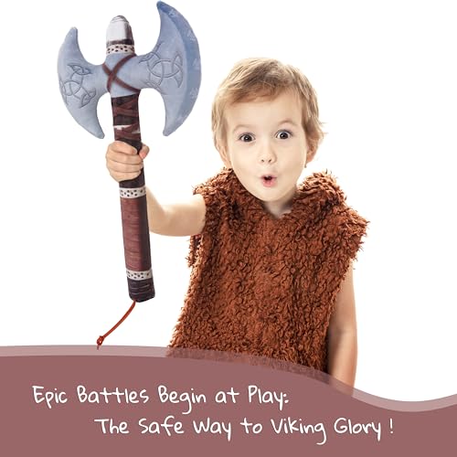 June Garden Little Vikings Double Blade Battle Axe – Safe Plush Toy for Kids