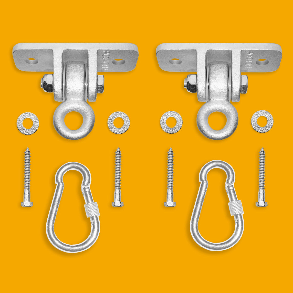 Jungle Gym Kingdom Swing Set Hangers – 2 Heavy-Duty Brackets with Locking Snap Hooks
