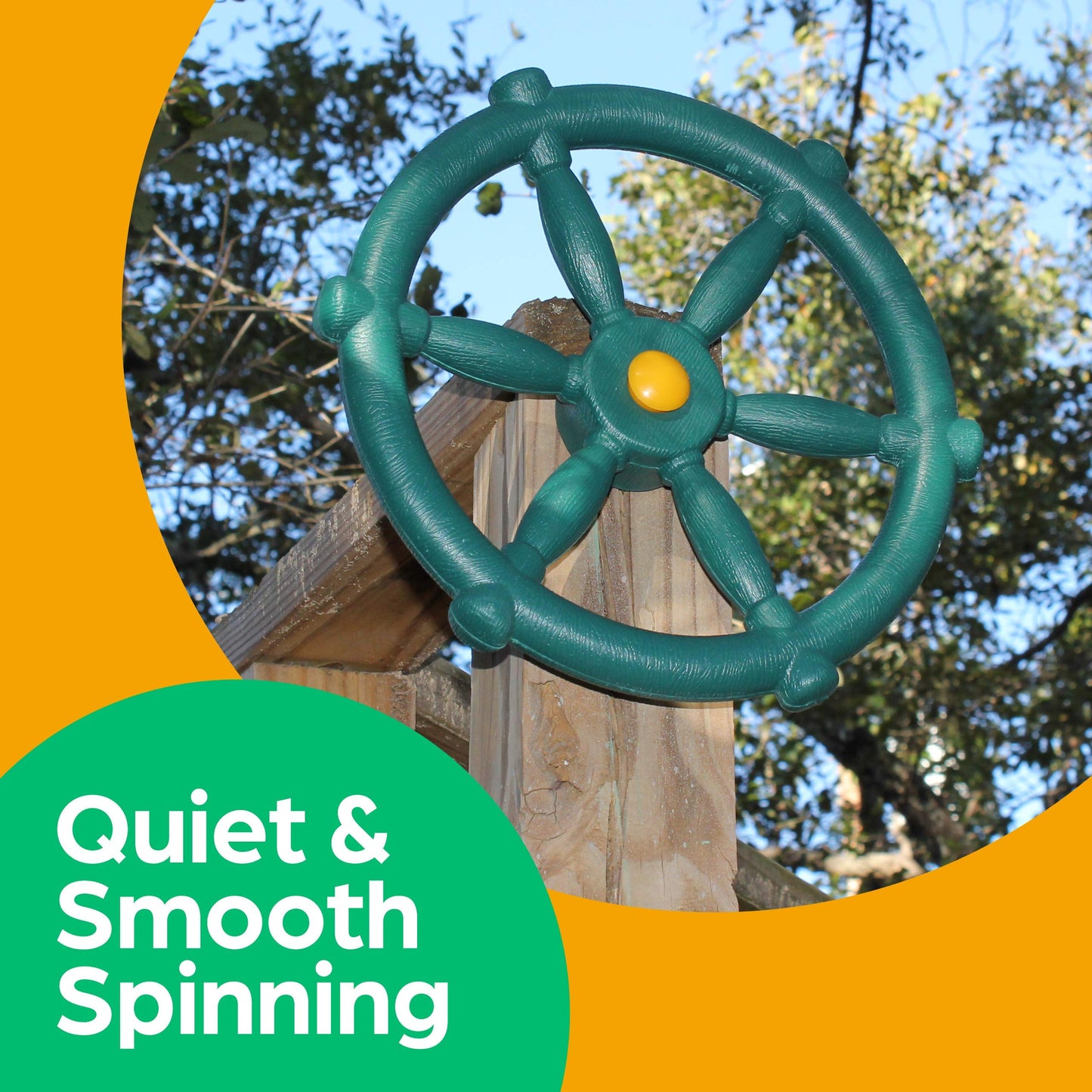 Jungle Gym Kingdom Pirate Ship Wheel – Green Outdoor Play Accessory for Kids