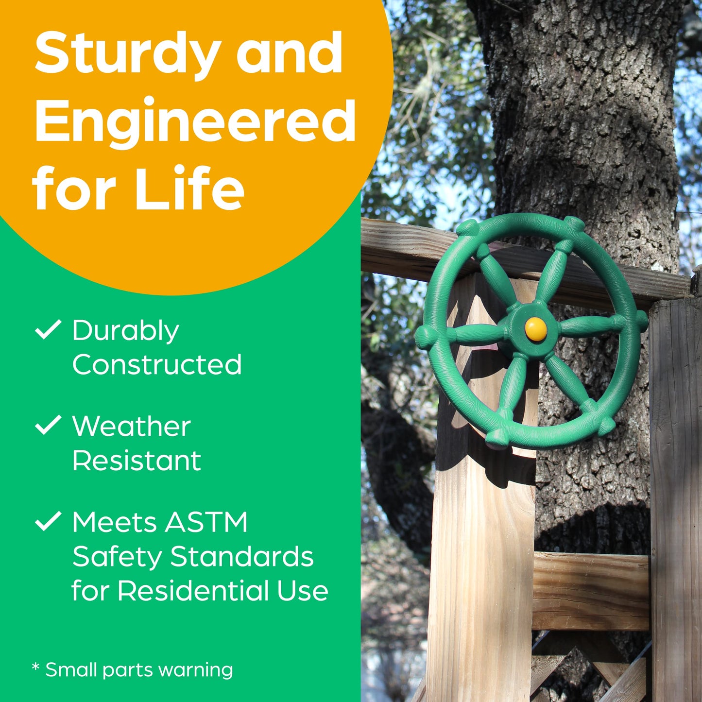 Jungle Gym Kingdom Pirate Ship Wheel – Green Outdoor Play Accessory for Kids