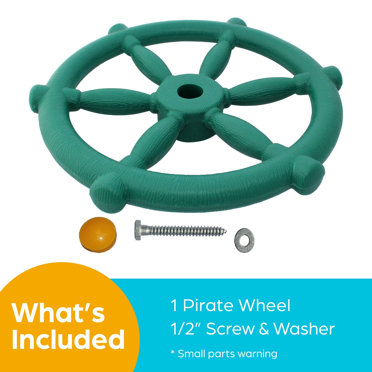 Jungle Gym Kingdom Pirate Ship Wheel – Green Outdoor Play Accessory for Kids